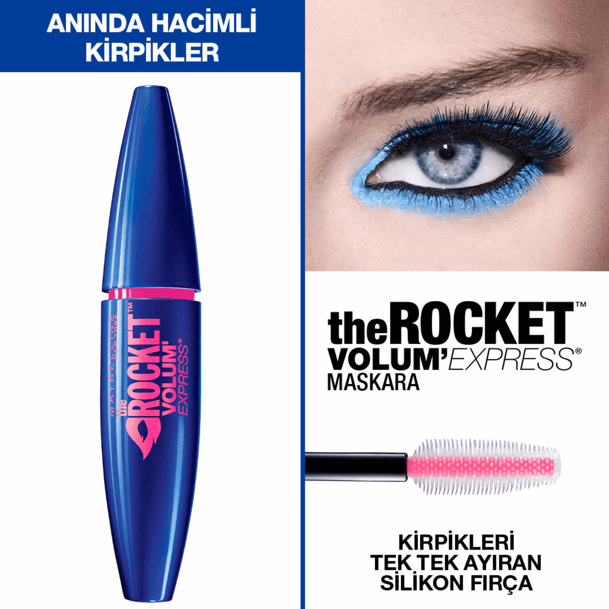 Maybelline New York Volum Express Rocket Maskara Ekstra Siyah - Görsel 3