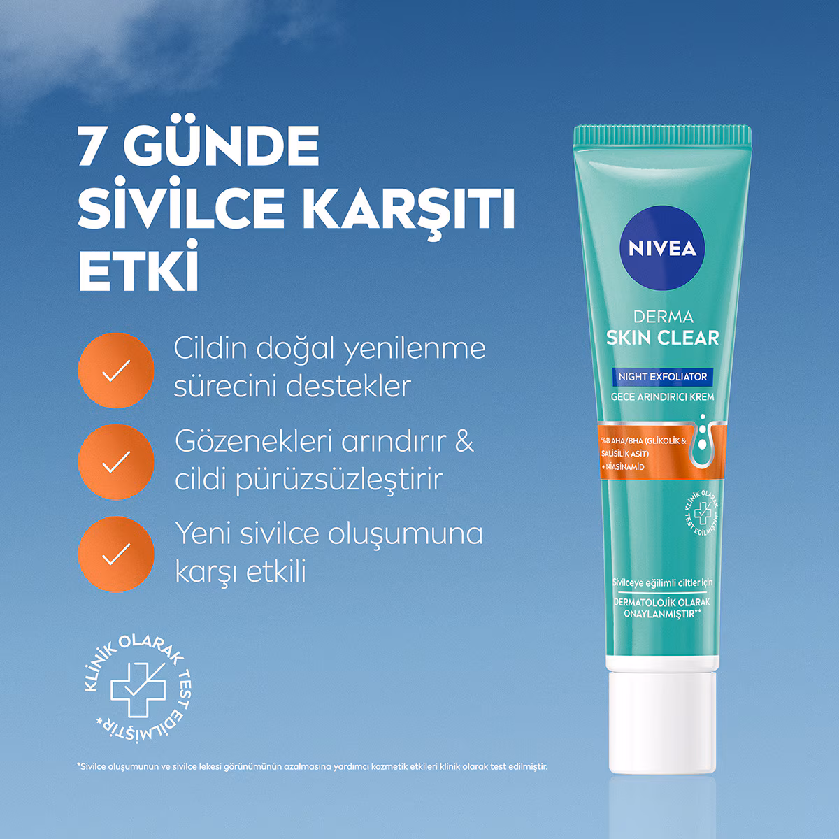 Nivea Derma Skin Clear Night Exfoliator Gece Arındırıcı Krem 40 ml - Görsel 2